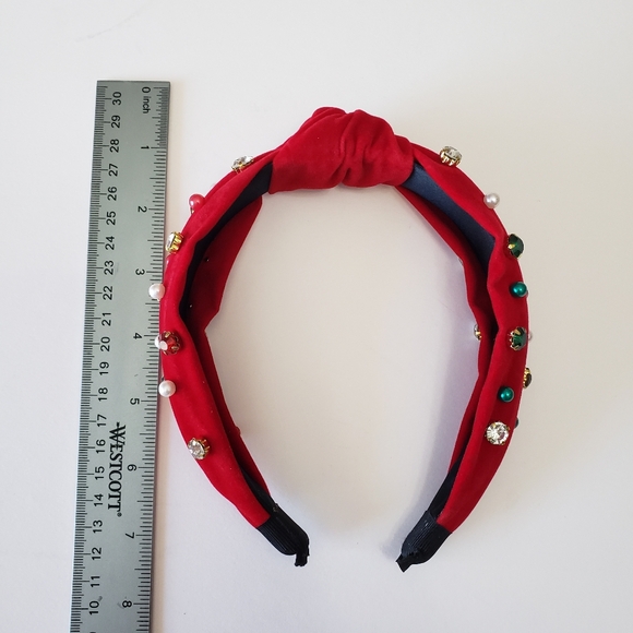 New Christmas Pearl Headband Creative Fried Dough Twists Braid Red Green - Picture 5 of 9